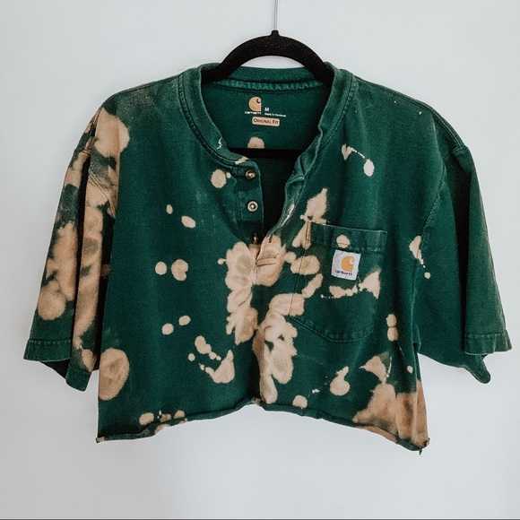 Carhartt Tops - Carhartt Green Tie Dye Crop Top